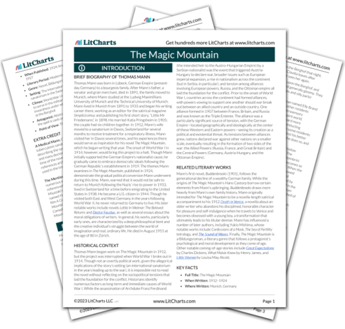 The Magic Mountain Study Guide | Literature Guide | LitCharts