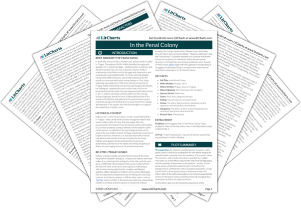 In The Penal Colony Summary Analysis Litcharts