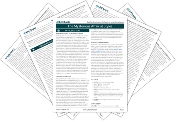 The Mysterious Affair At Styles Study Guide | Literature Guide | LitCharts