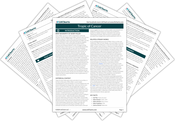 Henry Miller Character Analysis In Tropic Of Cancer 