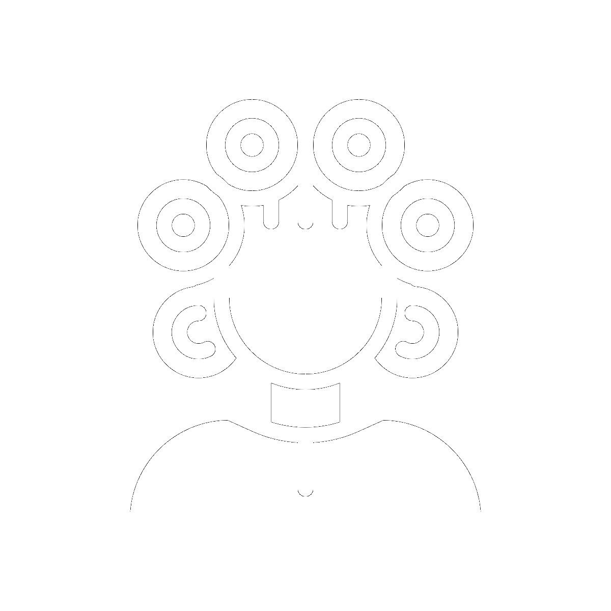 Symbol Bound Feet and Hair in Curlers